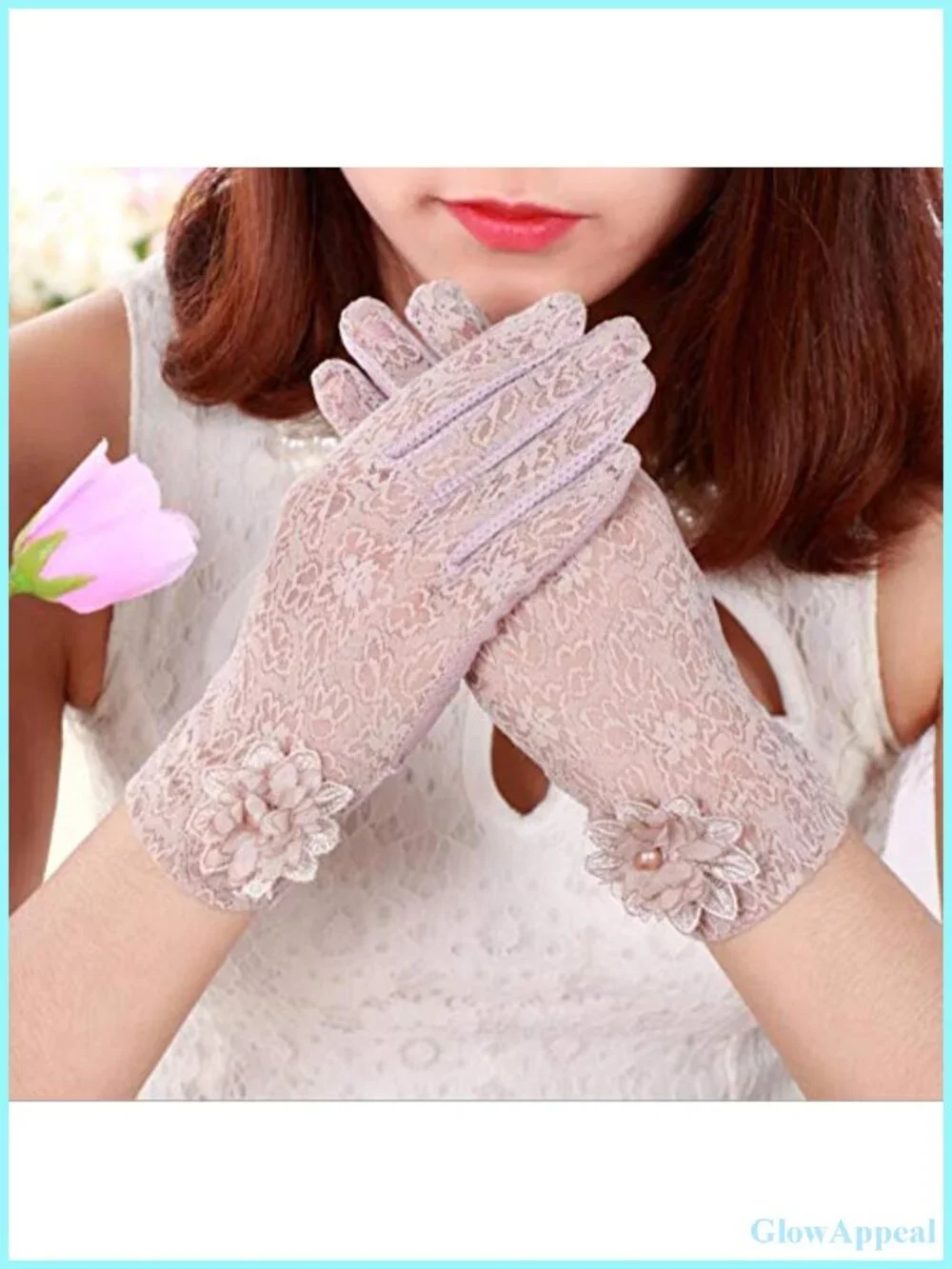 Women's Lace Sun Protection Driving Gloves Touch Screen